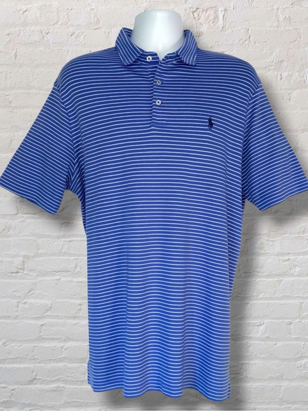 Polo Ralph Lauren Blue White Striped Polo Shirt Men’s XL Classic Fit